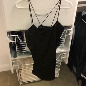 urban outfitters silk black dress
